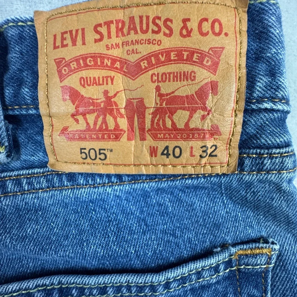 Levi's 505‎ Men's Regular Fit Straight Leg Blue Denim Jeans Size W40 L32